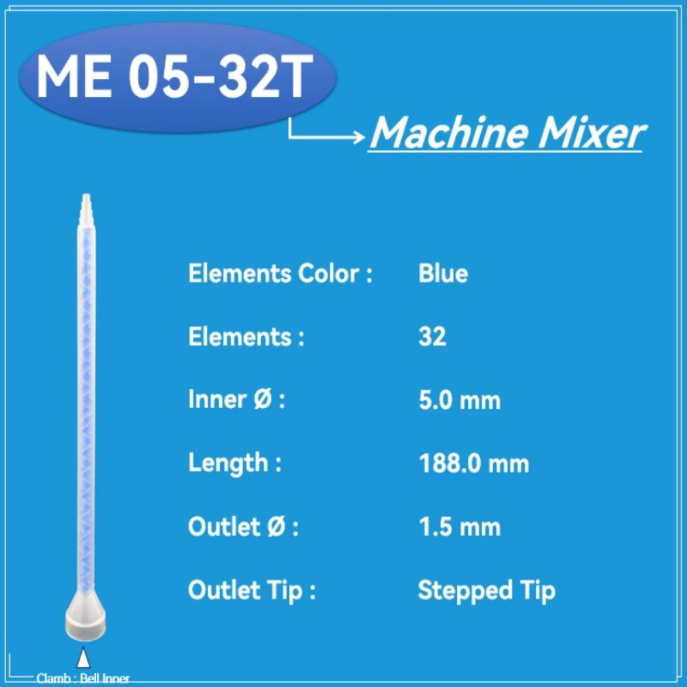 

Миксер ME 05-32T двухкомпонентный статический миксер 100шт.