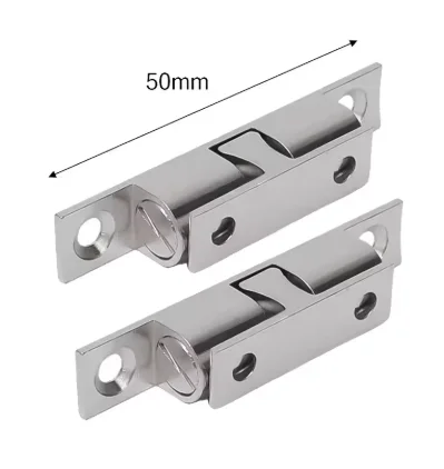 1/5 Stücke Doppelkugel Türriegel Federkugel Schubladenschloss Möbel Schrank Schranktür Verstellbarer Riegel Messing Türschnalle 43/50/60mm