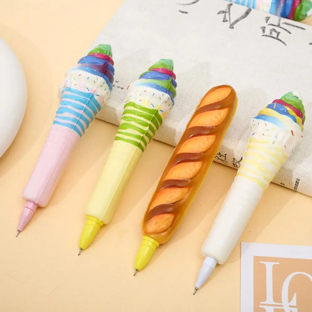 

Cute Ice Cream Cute Soft Gel Pen Signature Ballpoint Pen Pinch Bounce Pen 0.5mm Signing Squeeze Sensory Toy Pen Stationery