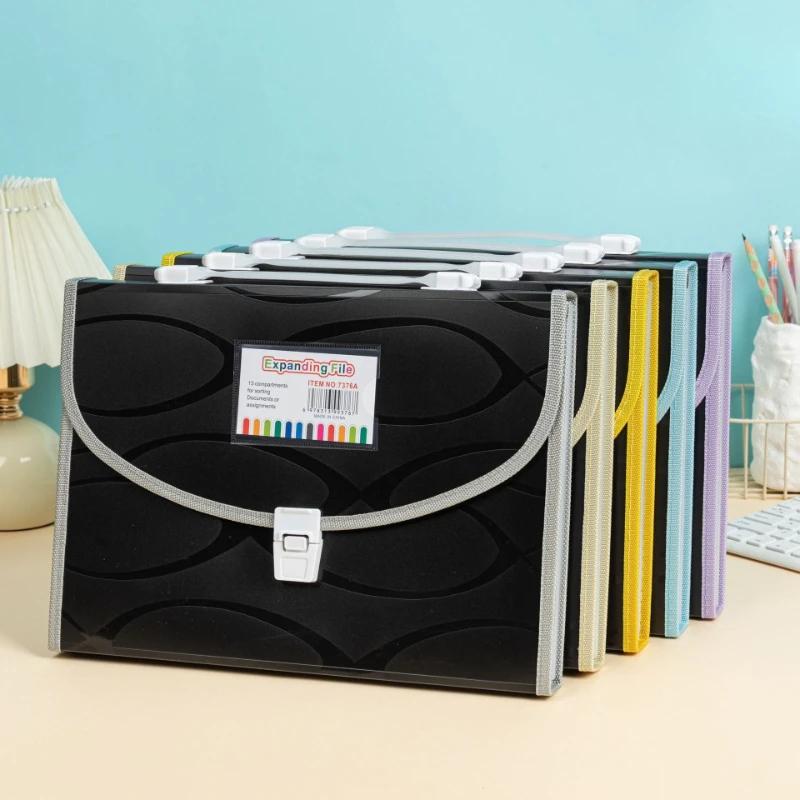 

13-Pocket Expanding File Organizer Large Capacity A4 Accordion Folder School Exam Papers Office Documents Multi-Layer Portfolio