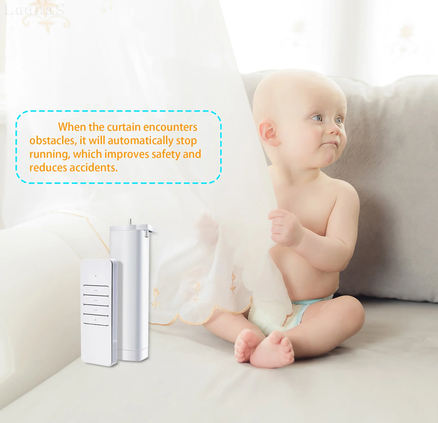 3rd Generation Shorter RF433Mhz Remote Control Curtain Motor System Home Electric Engine Customized Length Support Not Smart