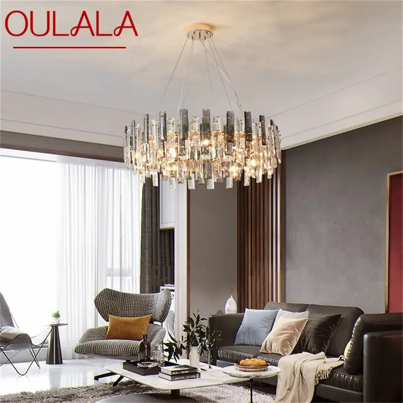 

OULALA Pendant Lights Postmodern Luxury Round LED Lamp Fixture For Home Decoration Living Room