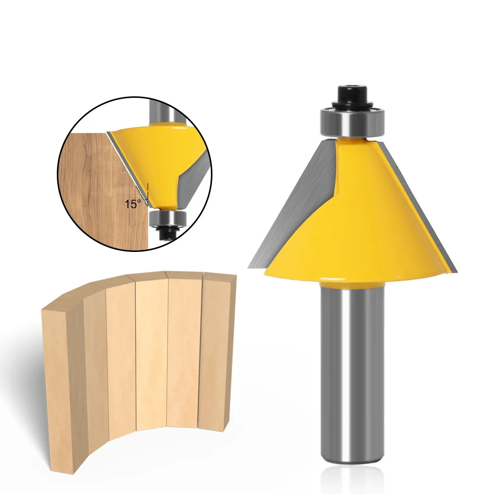 

Фреза для деревообработки 12,7 мм (1/2 дюйма) с хвостовиком, 30-градусная фреза для снятия фаски и обработки кромки, 1 шт.