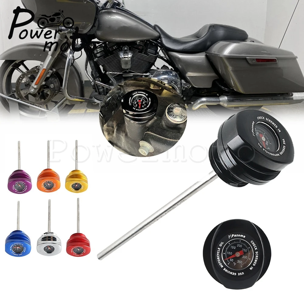 

For Harley Road Glide Oil Dipstick Engine Oil Level Temperature Gauge Fit FLTRX FLTRT FLTRXSE FLTRU FLTRK FLTRXS FLTRXST 2017-23