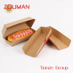 Custom , Hot Sale Disposable Biodegradable Corrugated Hot Dog Tray Box