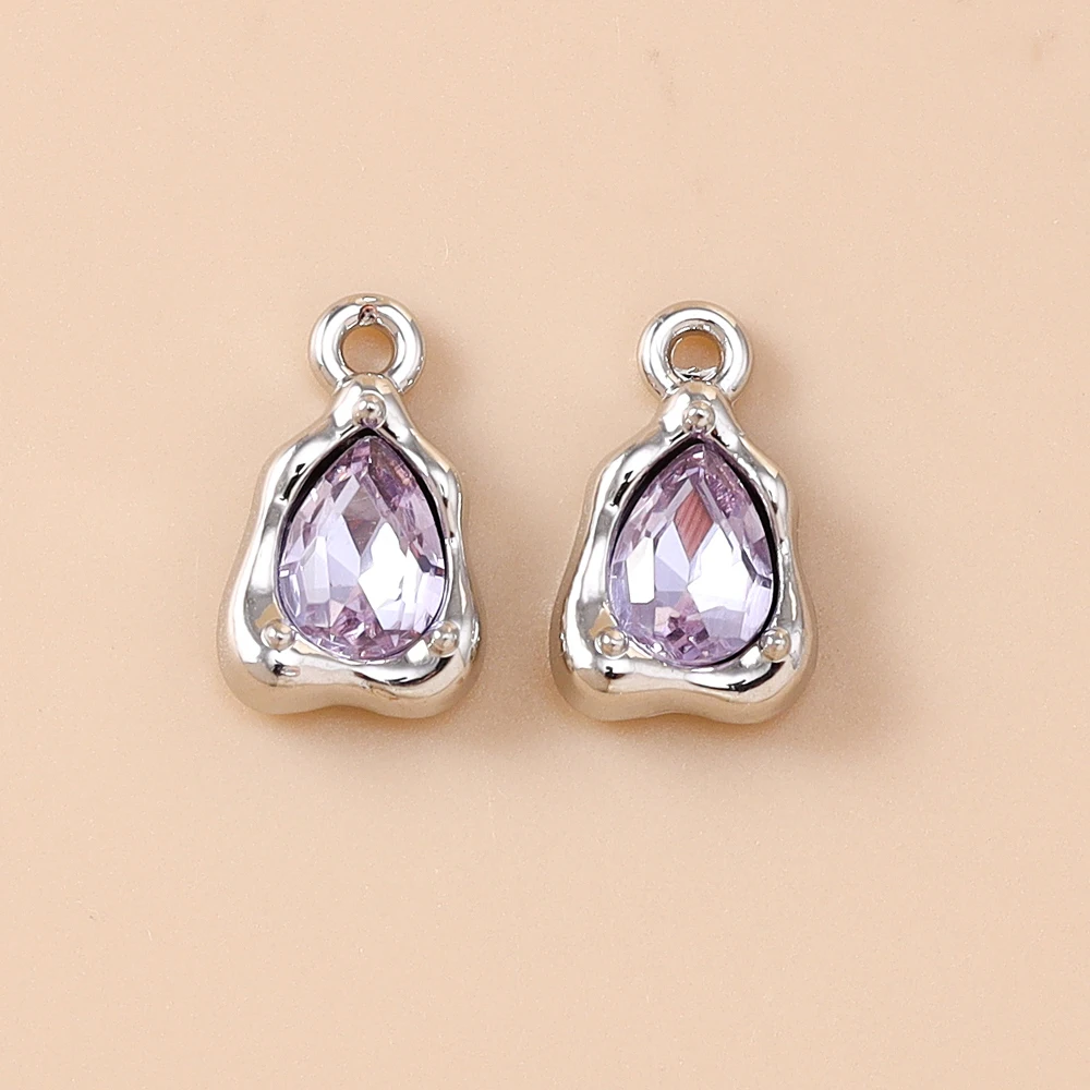 Leslie 5 Stück zierliche CZ-Charms, Kristall-Wassertropfen-Anhänger für handgefertigte Halsketten, Armbänder, Schmuckherstellung, DIY-Bastelbedarf – Detail 11