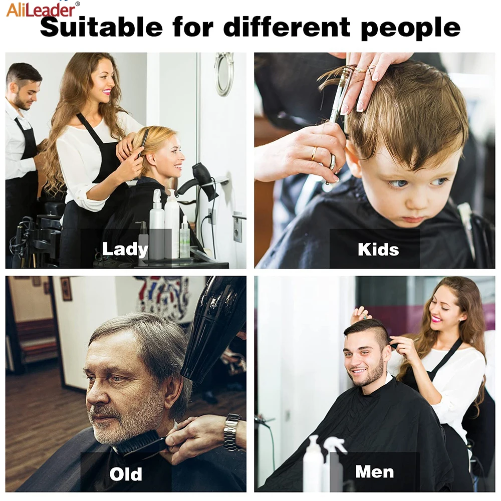Capa de corte de cabelo à prova d'água para cabeleireiro preto/branco profissional barbeiro estilo pano criativo salão de beleza capa