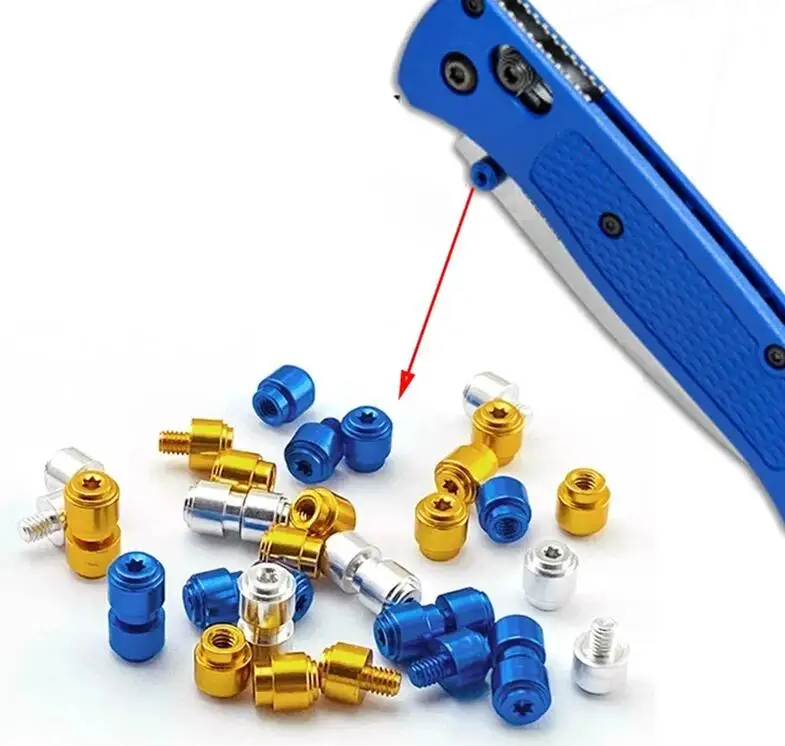 1piece Aluminium CNC Custom Knives Thumb Stud Push Screw Set Rivets for Benchmade Bugout 535 DIY Make Accessories Parts