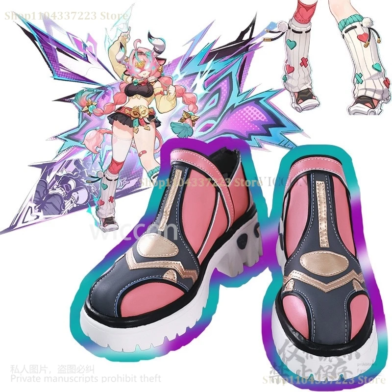 Game Genshin Impact Varesa Cosplay Shoes Props Pink Sport Sweet Y2K Styles For Girls Woman Halloween Christmas