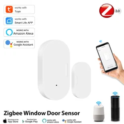 Zigbee Door Sensor Window Entry Sensor Alarm Magnetic Door Sensor Tuya Smart Life APP Work With Alexa Google Home Need Gateway