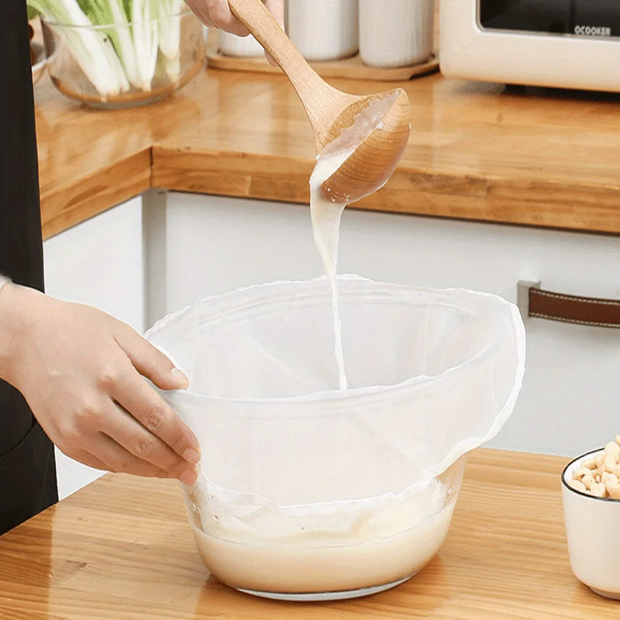Reusable Cheese Cloth Bags-Fine Mesh Strainer for Yogurt,Juice,Coffee-Food-Safe Gauze Filtering Bags-Kitchen Cooking Accessory