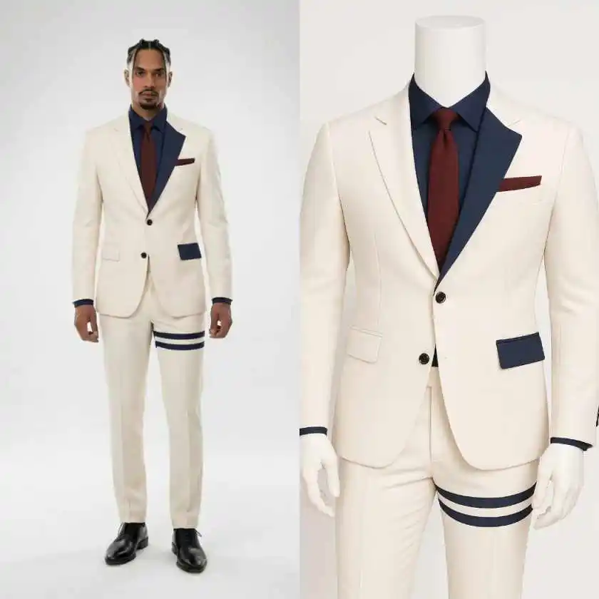 Fashionable Men Suits 2 Pieces Jacket Pants Notch Lapel Single Breasted Party Banquet Special Occasions Office Customized