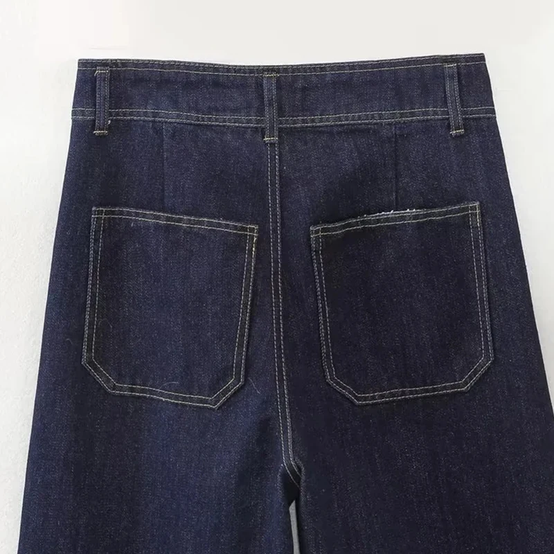Pantalones vaqueros informales de cintura alta para mujer, Pantalones vaqueros de pierna recta, pantalones vaqueros de longitud completa que