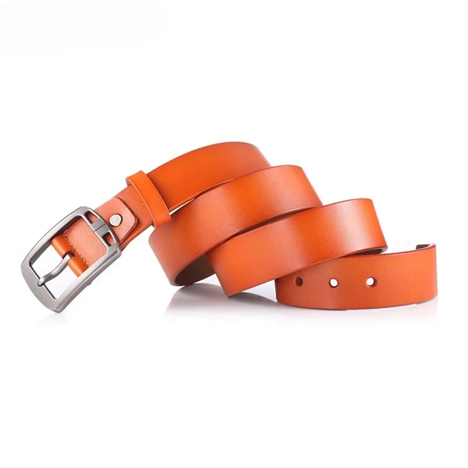 Brown Men Belt Genuine Leather Belts for Men Pin Buckle High Quality Casual Real Cowhide Pin Buckle Belt Male Accessories New