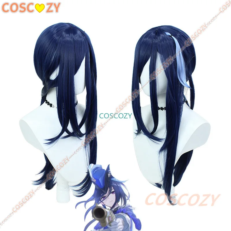 Juego Genshin Impact Clorinde disfraz de Cosplay para mujer, peluca, sombrero, uniforme de Fontaine, pendientes, disfraz de fiesta de Halloween, traje de fiesta