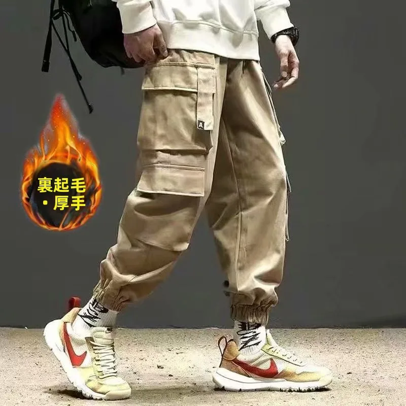 

Men's Fce Lined Work Trousers Loose Cuffed Casual Pants Autumn Winter Large Size Loose Fit Harajuku Sle for Working Outd...