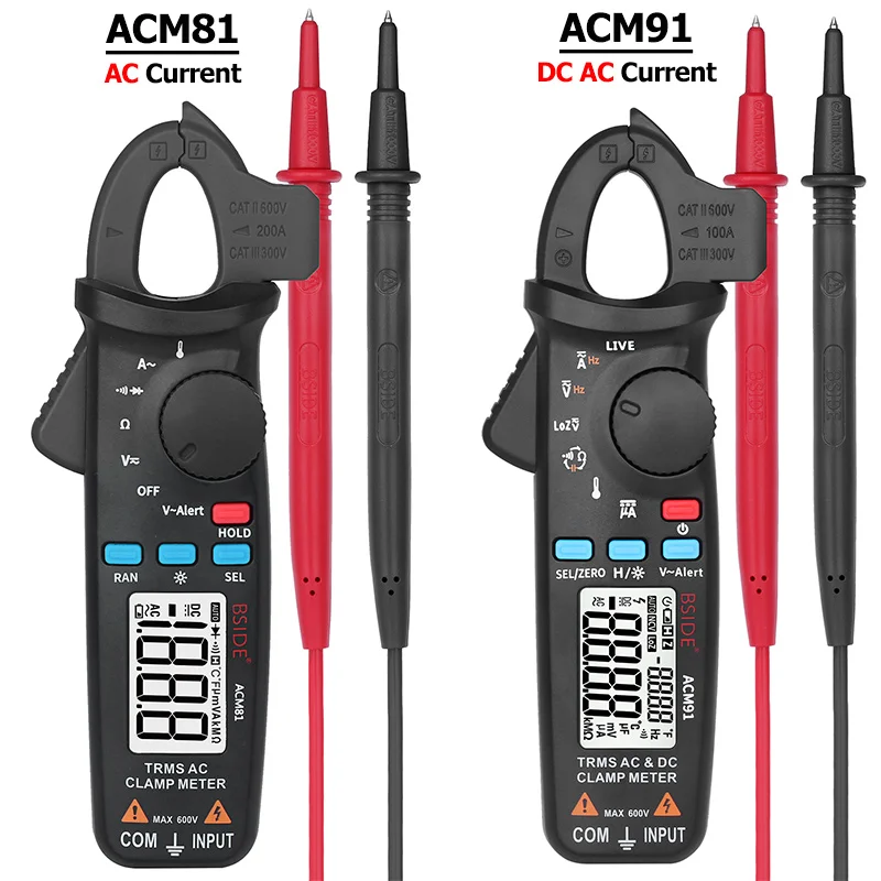 ACM81 ACM91 Digital Clamp Meter High-Precision Ammeter Pliers True RMS DC/AC Current Car Repair Electrical Temp Test Multimeter