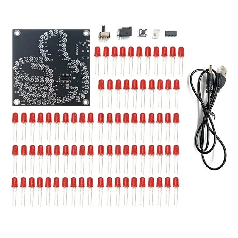 AS95-LED polegar fluindo kit de produção de luz diy kit eletrônico diodo emissor de luz microcontrolador kit de prática de solda