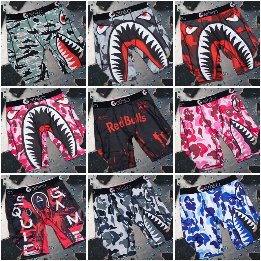 

ETHIKA, 1 шт., сексуальное мужское нижнее белье, боксеры, мужские трусы для плавания, большие размеры S-3XL, дышащие мужские трусы-боксеры, мужские трусы-боксеры