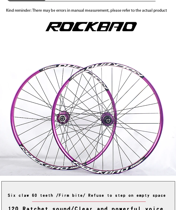 ROCKBAO Mountainbike-Laufradsatz, 26 27,5 Zoll, Scheibenbremse, Aluminiumlegierung, 4 Lager, 7–12 Gänge, 29er QR/Steckachse, AM MTB-Fahrrad – Detail 6