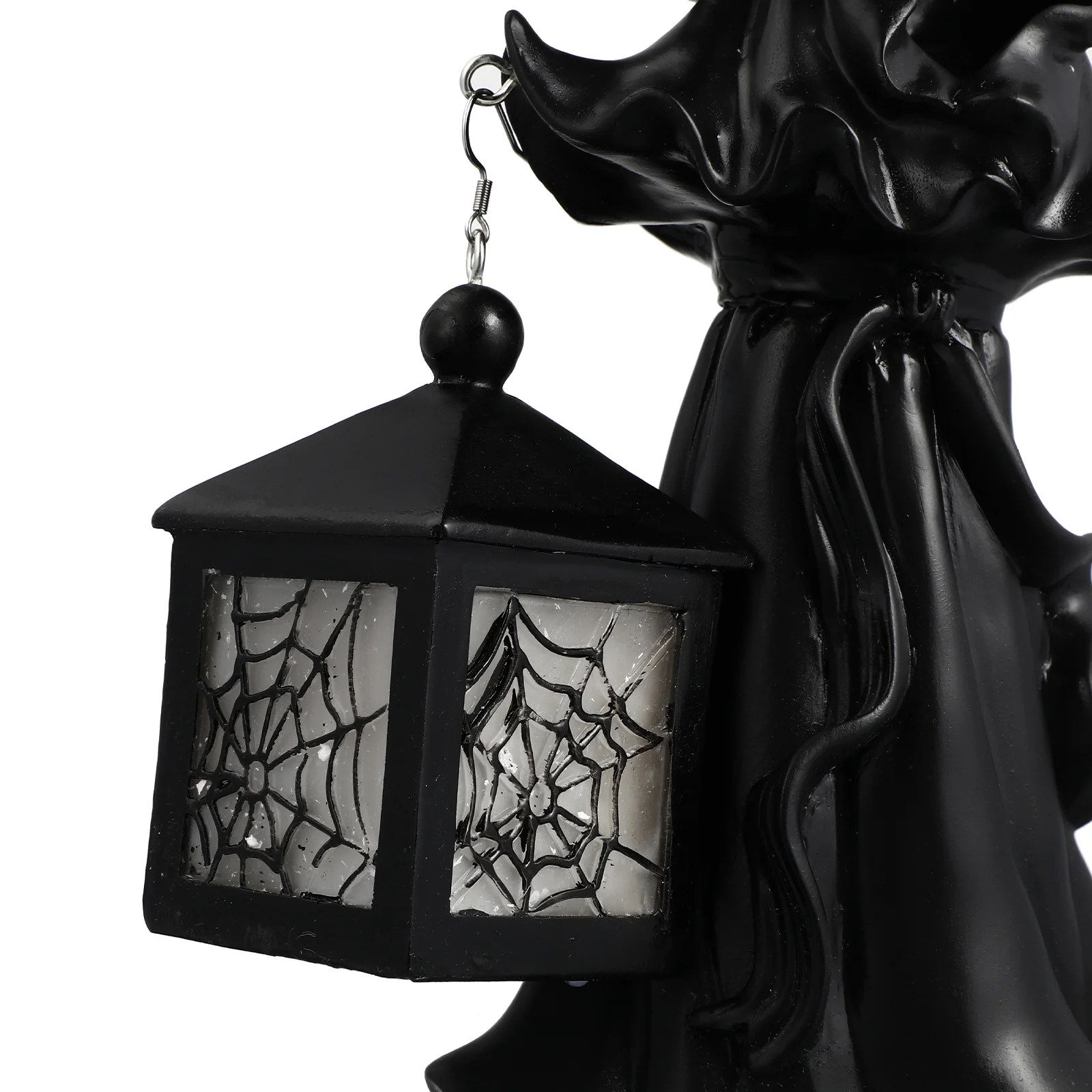 Lantern Witch Decoration Resin Sculpture Creative Witch Lamp Halloween Theme Prop Resin Witch Sculpture