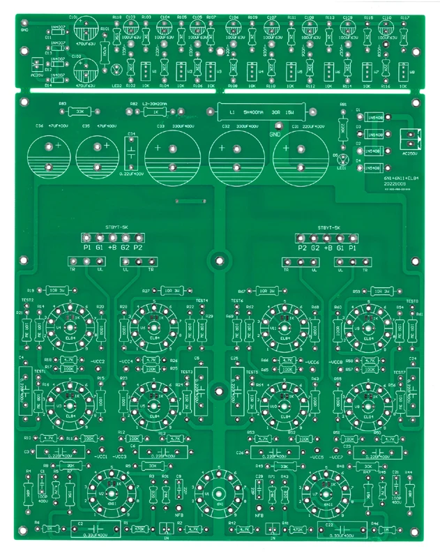 Huaji Elektronische Buis Buizenversterker ECF82 + 6AQ5 Drie Parallelle Push-Pull Buizenversterker 2*28W Power versterker Pcb Printplaat