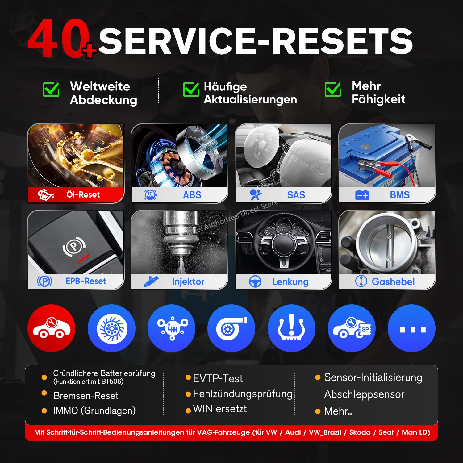Autel MaxiPRO MP900-BT MP900BT OBD2 Diagnosegerät Automotive Scanner ECU-Codierung Bidirektionales Scan-Tool CAN FD DoIP Verbesserte Version des MP900 – Detail 13