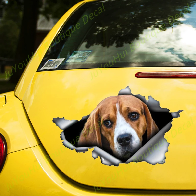 JuYouHui Exterior Accessories Decal Beagle Dog Pet Animal Car Sticker Waterproof Decals Auto Decors on Bumper Rear Window Laptop