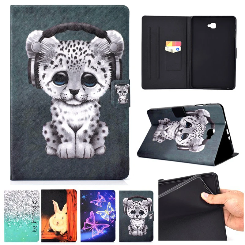 Funda For Samsung Galaxy Tab A6 10.1 inch SM T580 sm-T585 PU Leather Stand Cover Case for Samsung Tablet A6 10.1 2016 T580N Case