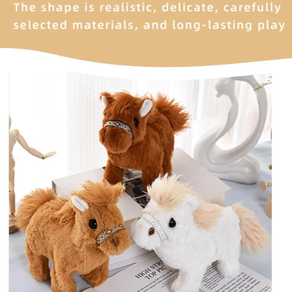 Funny Walks Realistic Robot Pony Wags Tail Interactive Robotic Pony Acts Like Real Barks Pet Gift