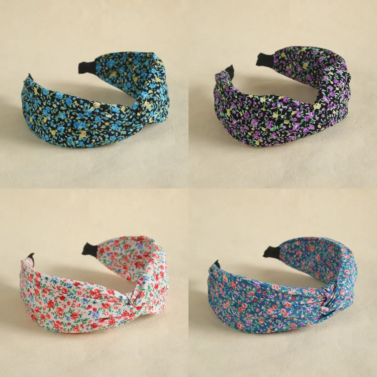 

Adjustable Bohemian Floral Headband Wide Elastic Knit Hairband Vintage Print for Women Girls Festival Outdoor Wear
