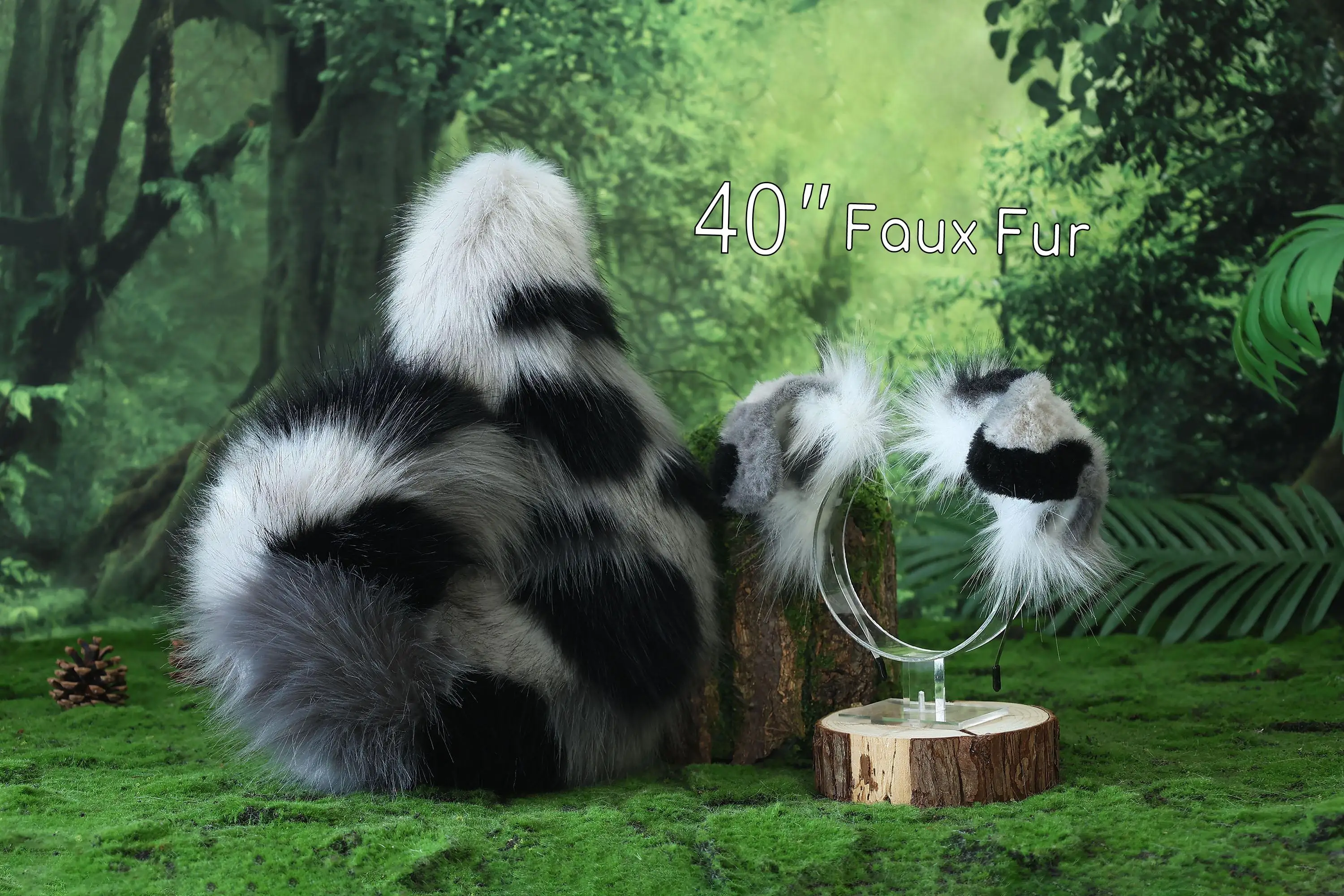 Handmade Shepherd Ears and Tail Set, Dog Cosplay Costume, Animal Ear Headband, Faux Fur Tail, Halloween Accessories, Comic Con 2