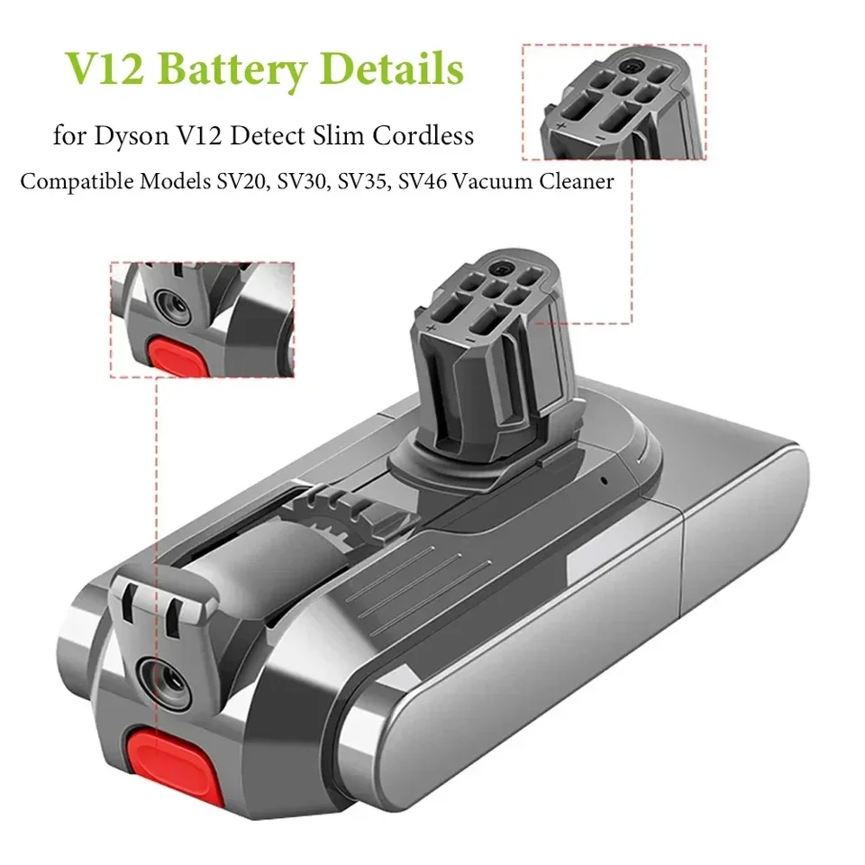 Dyson V12 Detect Slim (SV20)　本体　バッテリー十分 Amazon.com: xiixtoo Click-in Type Battery SV20 SV30 SV35 SV46