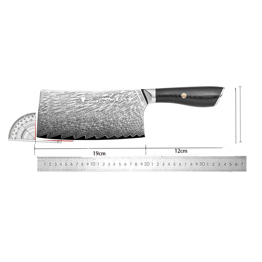 7.5 Inch Chinese Chef Knife 67 Layer Damascus Steel VG10 Blade Sharp Cleaver Meat Slicing Vegetable Kitchen Knives Cooking Tools