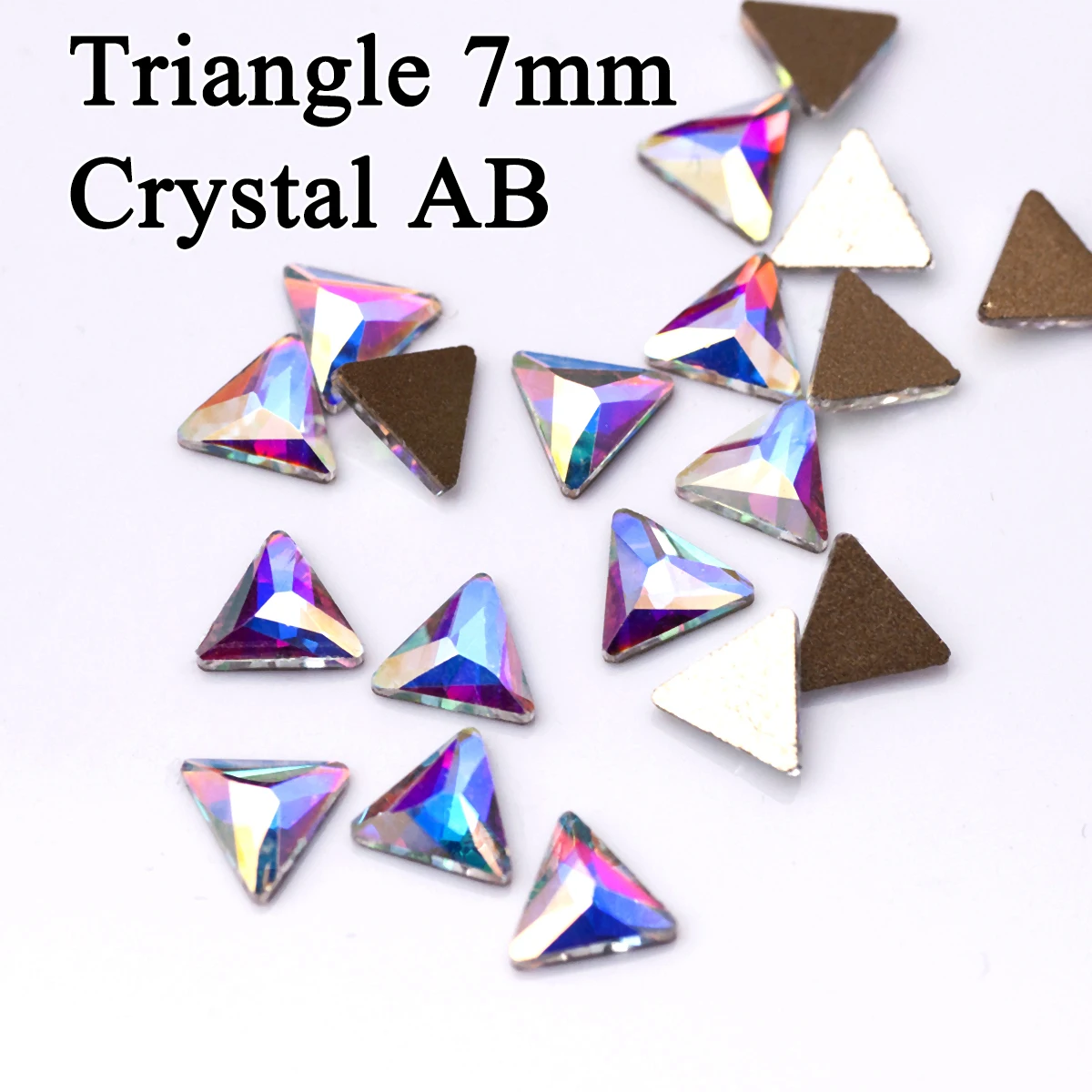 YanRuo 20pcs Triangle Shaped Flatback Diamond Beauty Accessories Glass material Rhinestones DIY Design Gems Nail Art Decorations