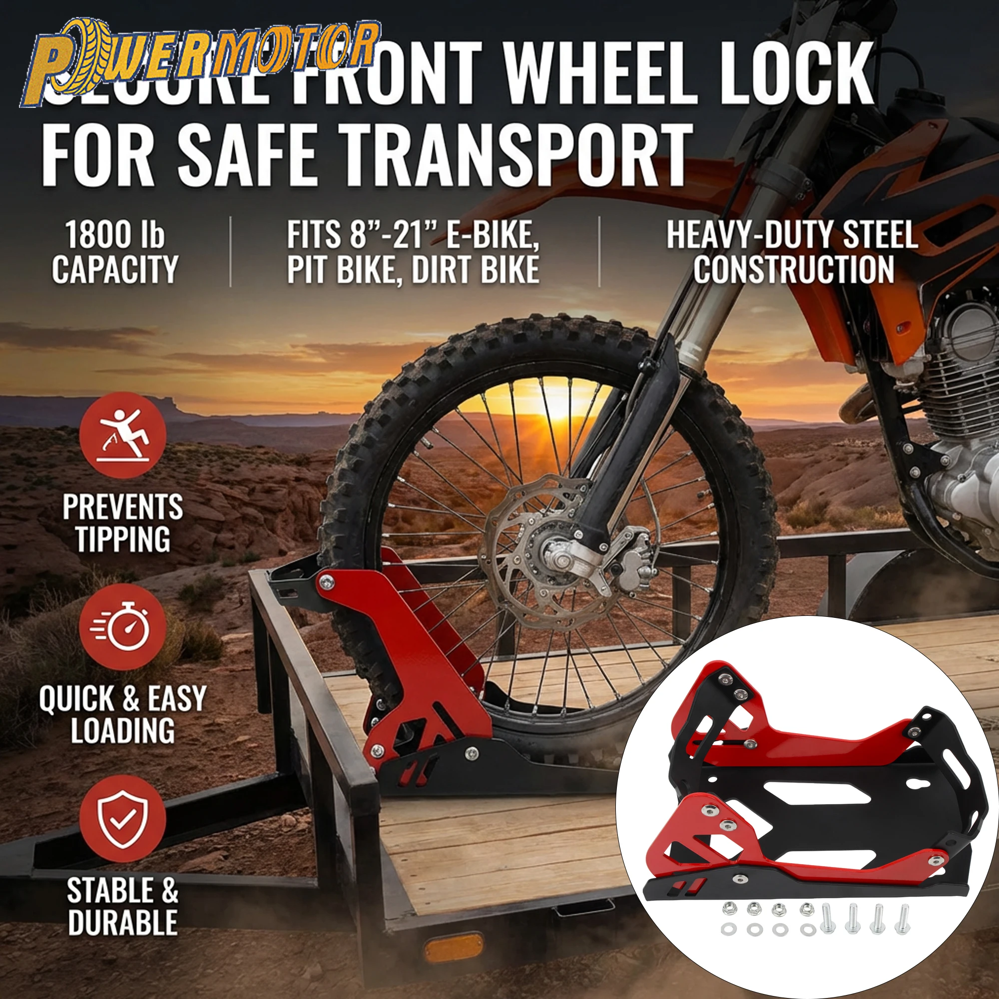 

DirtBike Motorcycle Trailer rack trailer frame front wheel fixed support bracket parking fixed Ebike Motocross Supermoto Parts