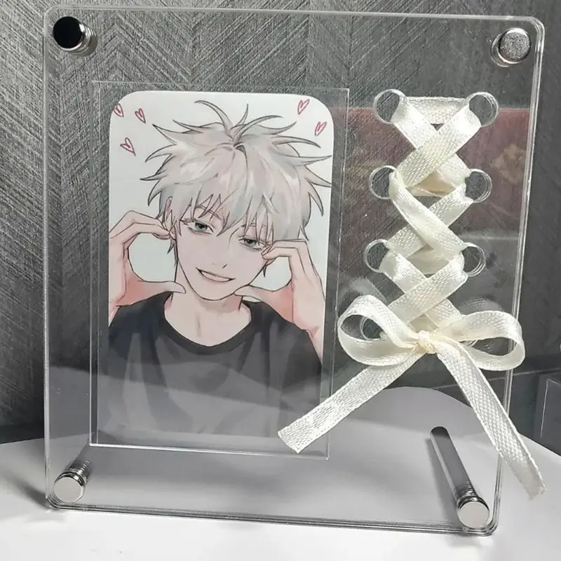 

Acrylic CD record card display stand, Polaroid 3-inch photo frame desktop decoration, double-groove star photo storage