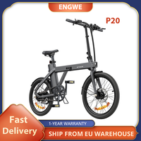 ENGWE P20 Folding Electric Bike, 250W Silent Motor Torque Sensor, 36V 9.6A Battery, 20*1.95'' Tires 25km/h Max Speed Disc Brakes