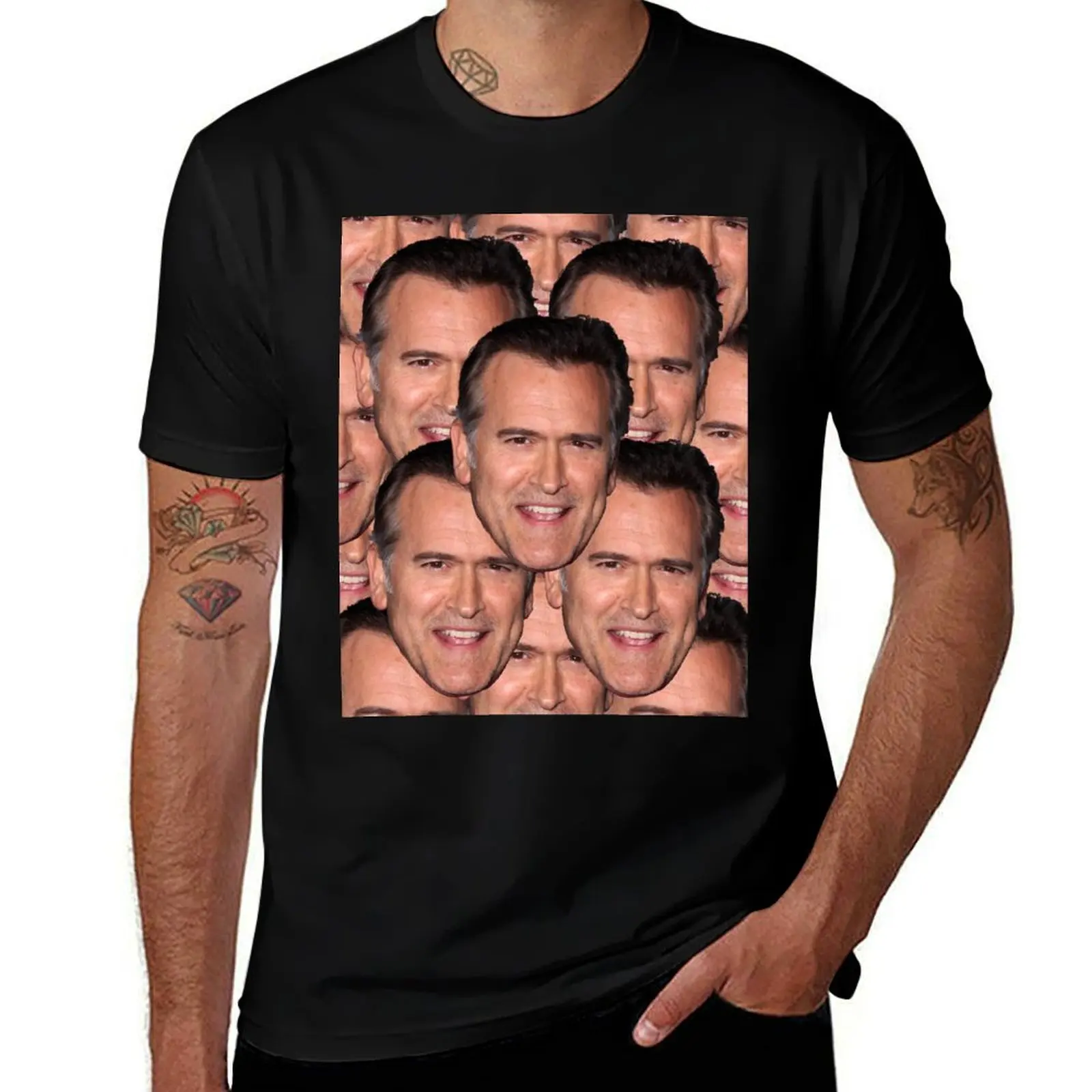 Bruce Campbell Evil Dead Head Shot T-Shirt graphics Blouse clothing for men