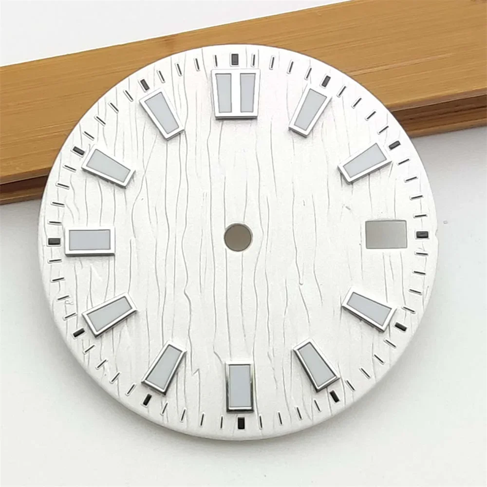 Cadran de Montre Vert pour Mouvement Modifié, Accessoire sans Logo, pour Document Blanc, NH35/NH36/4R36, 28.5mm