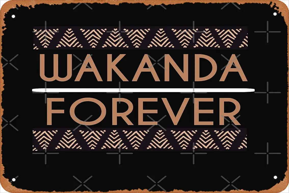 Винтажный постер Wakanda Forever, 8x12 дюймов, металлический жестяной знак, забавный мужской декор в виде пещеры Винтажный постер Wakanda Forever, 8x12 дюймов, металлический жестяной знак, забавный мужской декор в виде пещеры