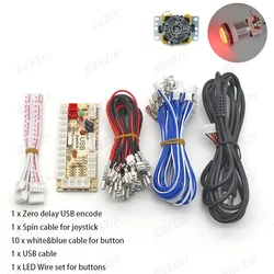 1 Set Zero Delay With 5V Arcade Game USB Encoder Joystick push buttoons kit For PC MAME Raspberry Pi Retropie Projects Perfect