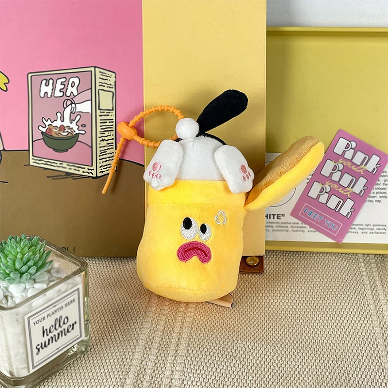 الإبداعية القط في سلة المهملات أفخم دمية قلادة لطيف الكرتون مضحك محشوة المفاتيح القط ألعاب من نسيج مخملي حقيبة جميلة قلادة هدية