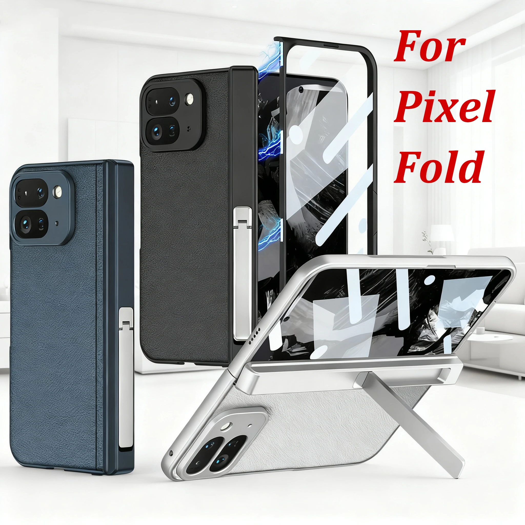 

Складной чехол для Google Pixel 10 9 Pro, магнитный шарнирный держатель, простой кожаный защитный чехол для экрана, стеклянный защитный чехол для Pixel 10 Pro, складной чехол