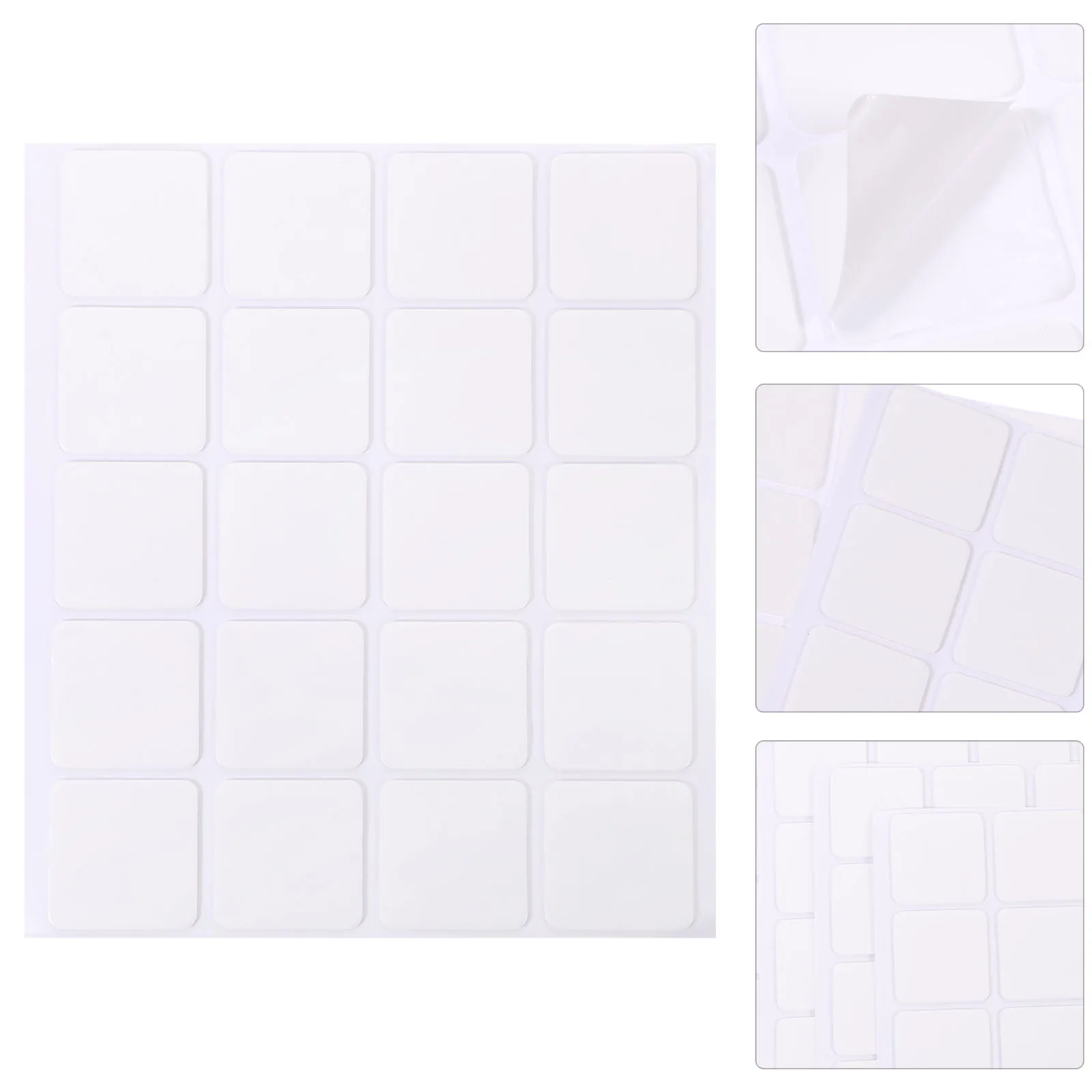 

100pcs Acrylic Double sided Tape 25x25mm Thick Strong Adhesion for Picture Frame Wall Mounting No Trace Square Carpet