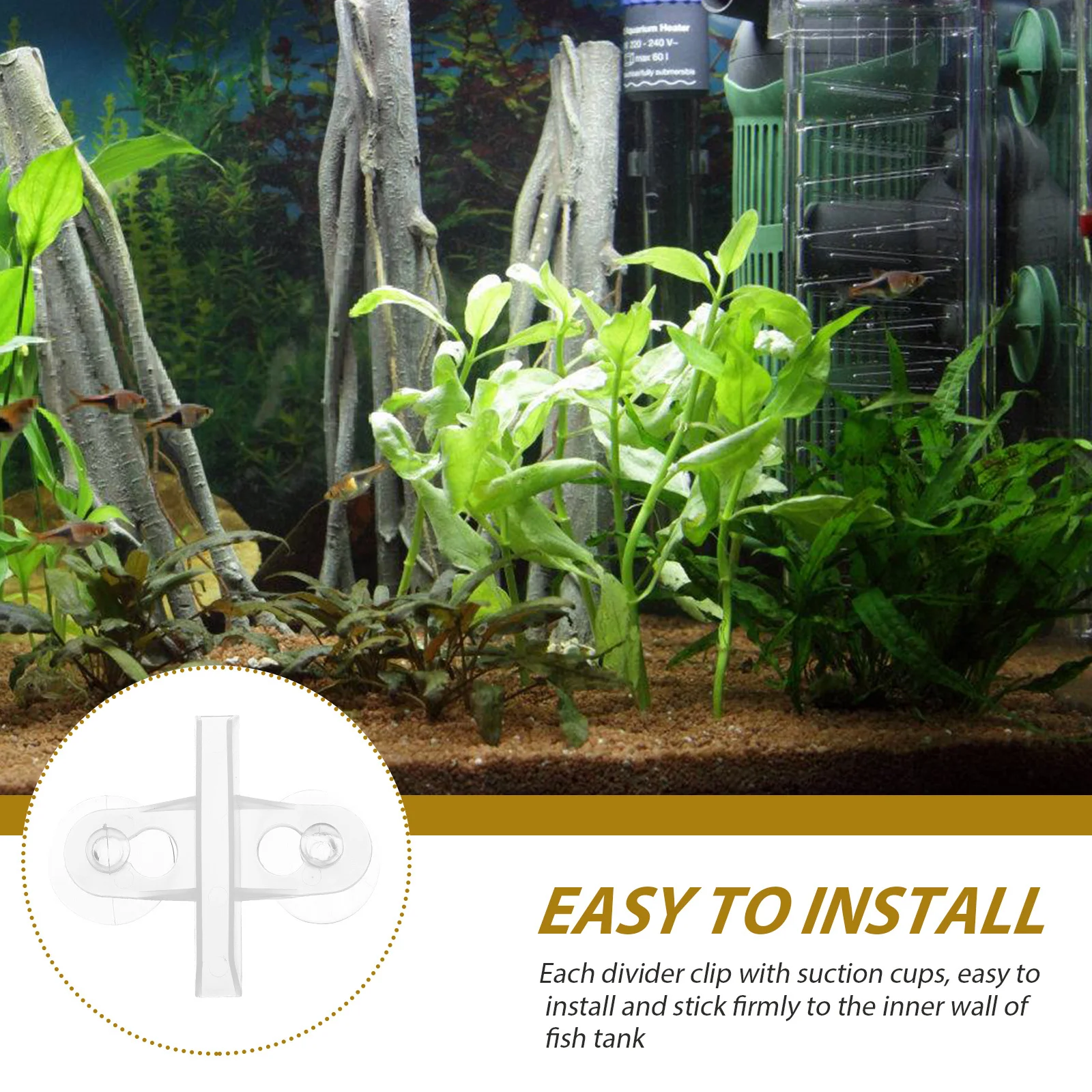 

12Pcs Fish Tank Divider Clips Durable Material Safe for Fish Easy to Install Widely Used Aquarium Isolation Dividers Clips