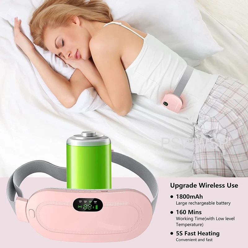 Menstrual Heating Pad Smart Warm Palace Belt Relief Waist Pain Cramps Vibrating Abdominal Massager Electric Waist Belt Device