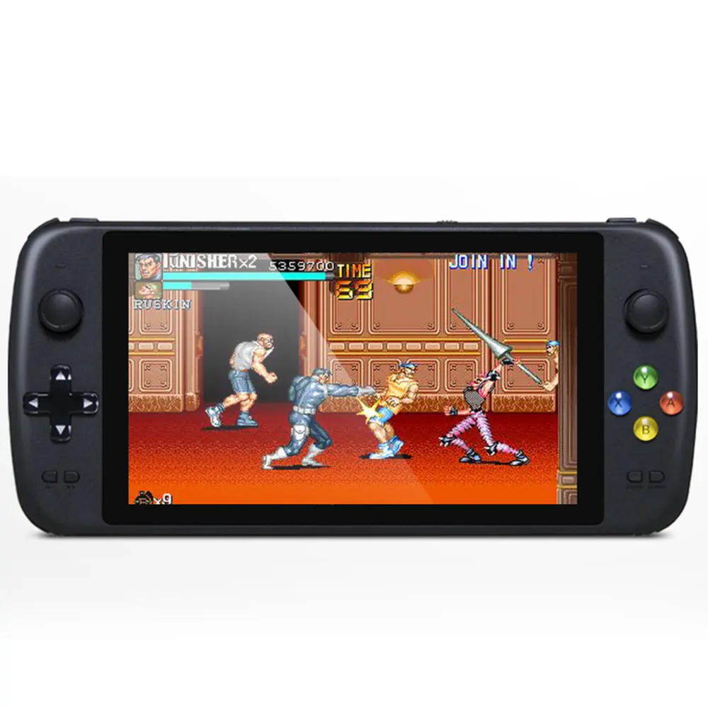 Q900 7 inch Handheld Portable Game Console with 2 gamepads 64/128GB 5000 free games 100 ps1  for MAME/CPS/SegaMD