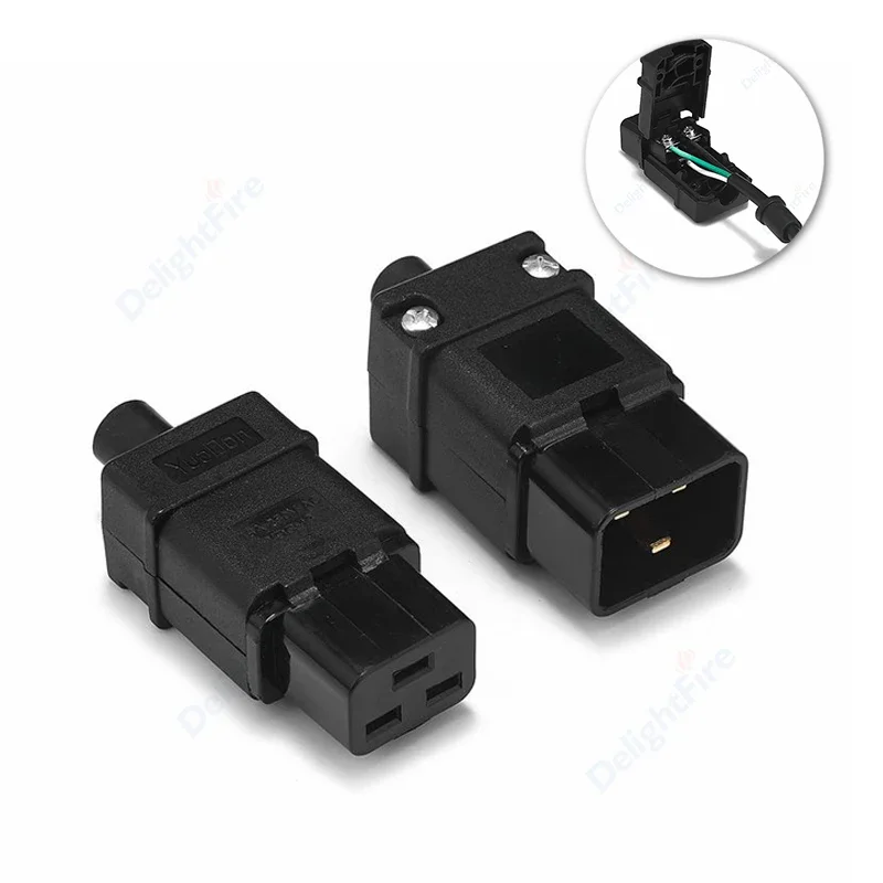 C19 C20 Plug Adapter Repalcement Male Female Rewireable Power Converter Electrcial Socket AC Outlets For PDU UPS Power Connector