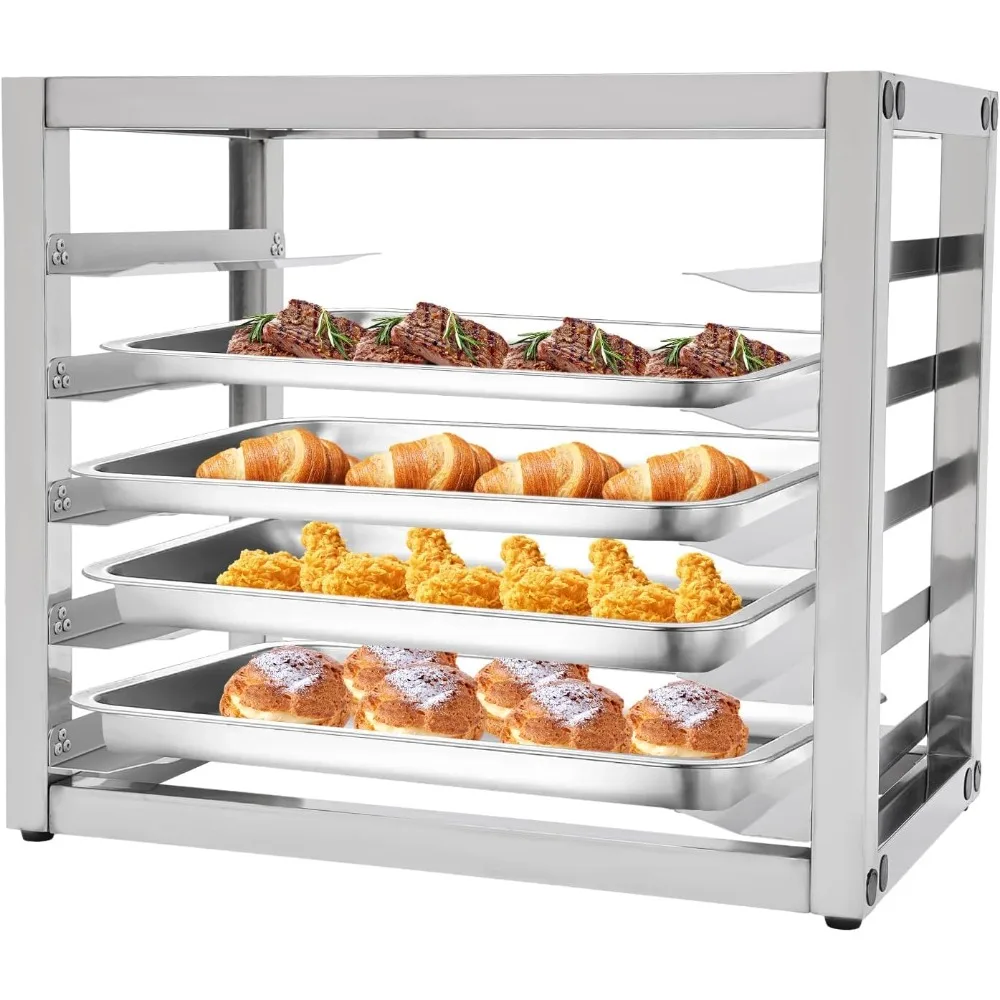 

Bun Pan Rack Holds （5 Tiers） 21 x 13 x 18 Baking Tray Racks Made of 201 Stainless Steel and Rubber for Bakeries, Kitchens, Resta